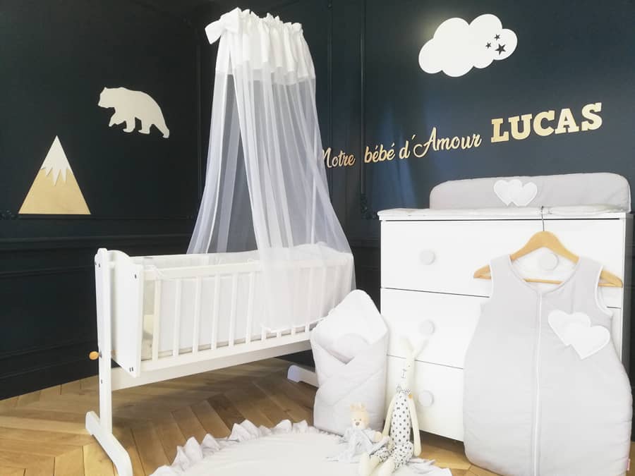 Berceau Bébé Complet (Tour de lit blanc) – Tinidoo