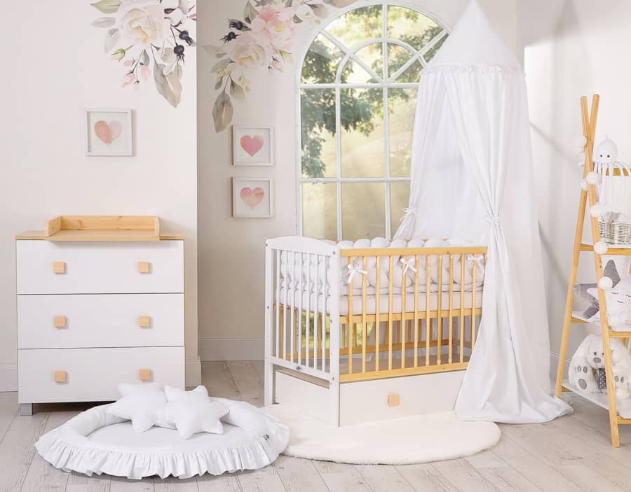 Chambre bébé complète Vintage bois blanche